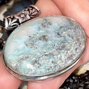 Caribbean Larimar Pendant 1 1/2”x 1 1/2”